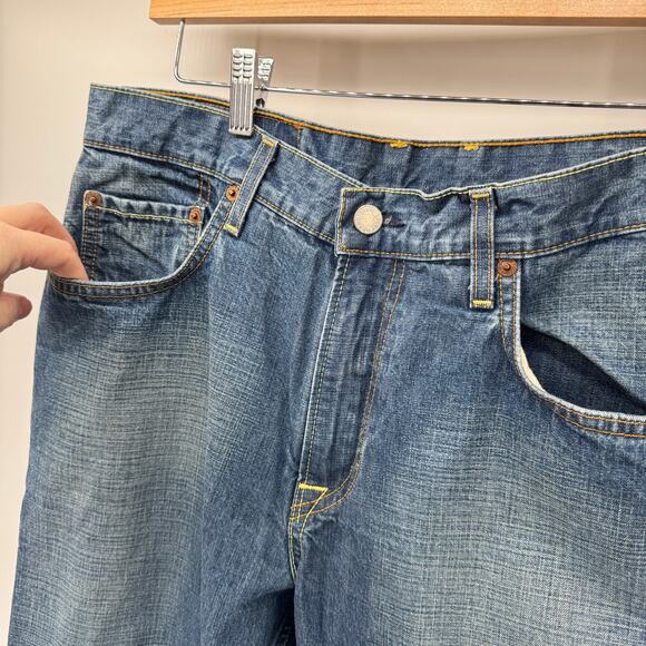 Lucky Brand Jeans Mens 34 (33x32 ACTUAL) 165 Straight Blue Denim Vintage - Picture 9 of 9